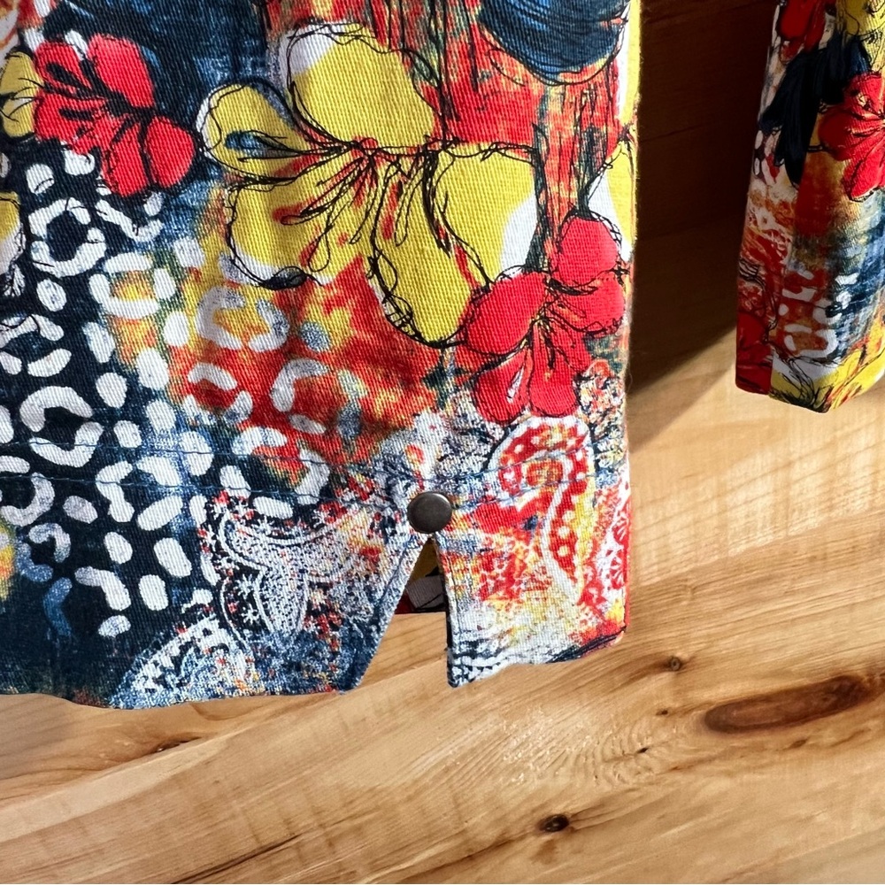 City Blues Colorful Wild Floral Jacket View 4